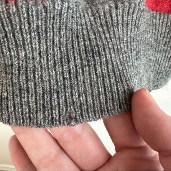 Pringle of Scotland Vintage Men's Grey and Red Wool Crewneck Sweater Size XL - Picture 10 of 10